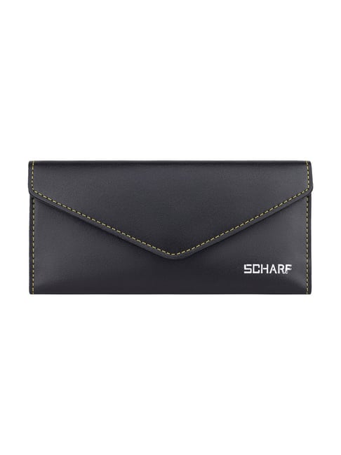 SCHARF Black Solid Bi-Fold Wallet for Women