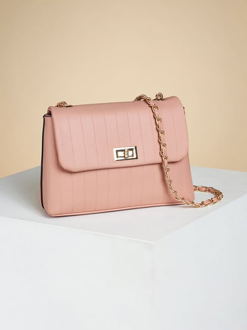 Forever Glam by Pantaloons Peach Printed Medium Cross Body Bag-picture-33