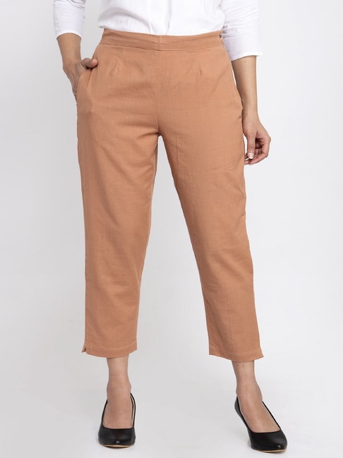 Buy Nine-X Men's Regular Fit Paper Cotton Formal Trousers Color Wheat (28)  at Amazon.in