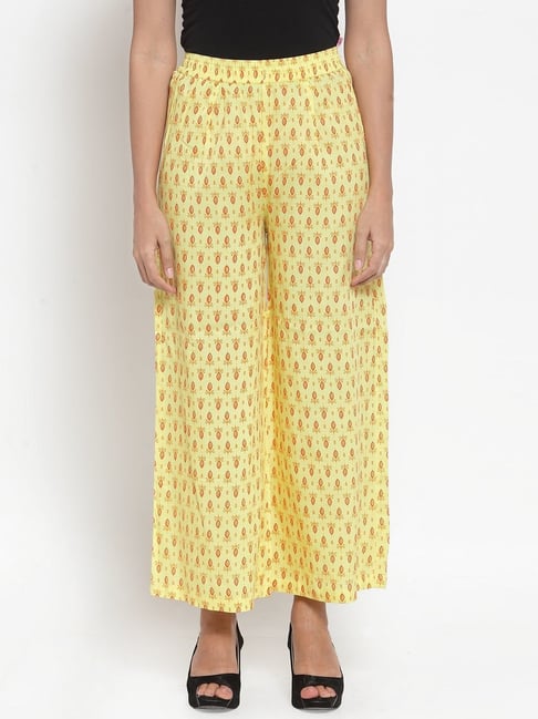Indibelle Yellow Printed Palazzos-picture-19