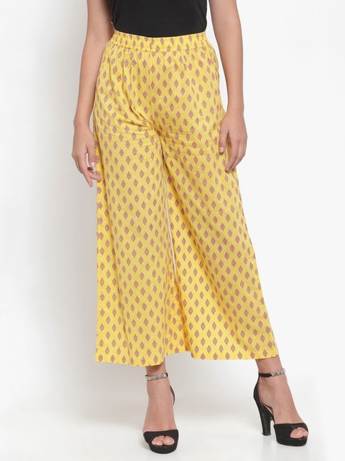 Palazzo Pants for Women Wide Leg High Waist Loose Fit Trousers Casual Flowy  Ruffle Dress Pants with Pockets (Medium, Yellow) - Walmart.com