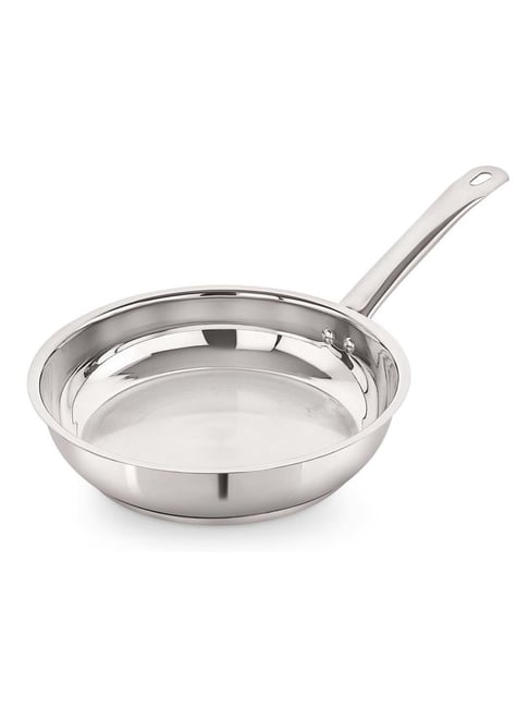 Nirlon Deluxe Silver Stainless Steel 24 cm Induction Tri-Ply Bottom Fry Pan (2.3 L)