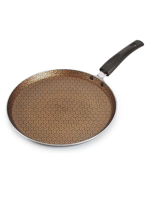 Nirlon Majesty Golden Aluminium 26 cm Non-Stick Flat Tawa (2 L)