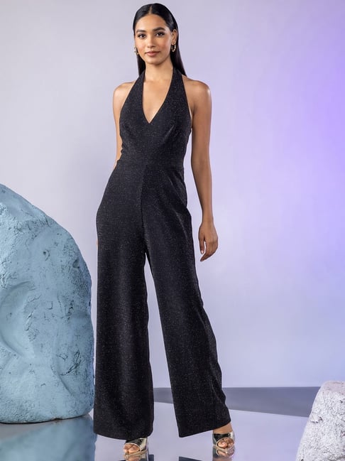 Buy Twenty Dresses by Nykaa Fashion Work Black Solid Wide Leg Trousers  online