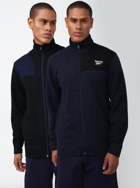 Reebok Black Cotton Regular Fit Reversible Jacket-picture-35