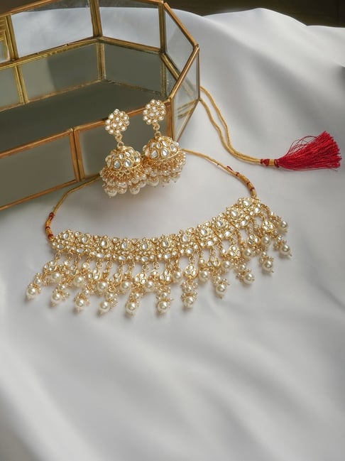 Gold polki necklace on sale sets with price