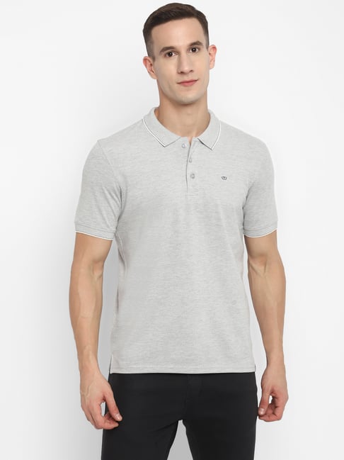 Grey melange outlet polo t shirt