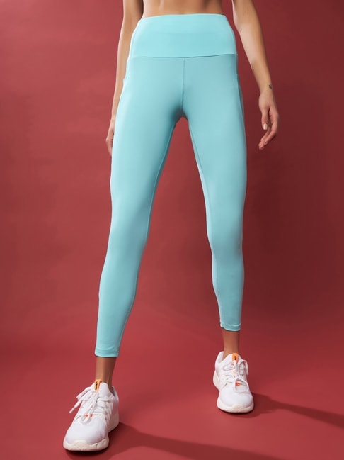 Buy Frackson Blue Skinny & Slim Fit Yoga Pants Gym wear Leggings Ankle  Length Workout Active wear | Stretchable Workout Tights | High Waist Sports  Fitness for Girls & Women- Nylon Fiber