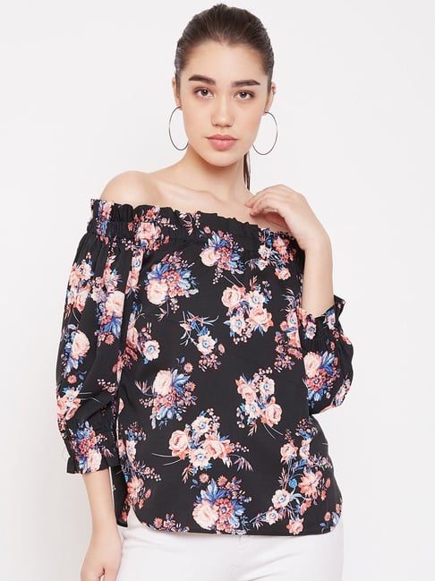 PURYS Black Floral Print Top-picture-34