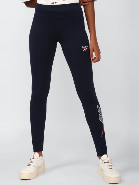 Reebok Navy Cotton Sports Leggings-picture-30