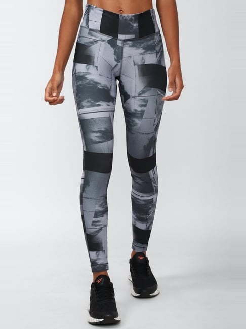 Reebok Grey Printed Sports Tights-picture-35