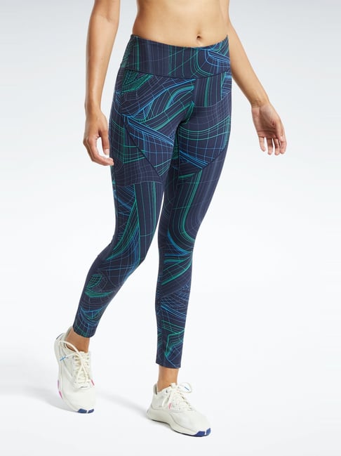 Reebok Navy Printed Sports Tights-picture-12