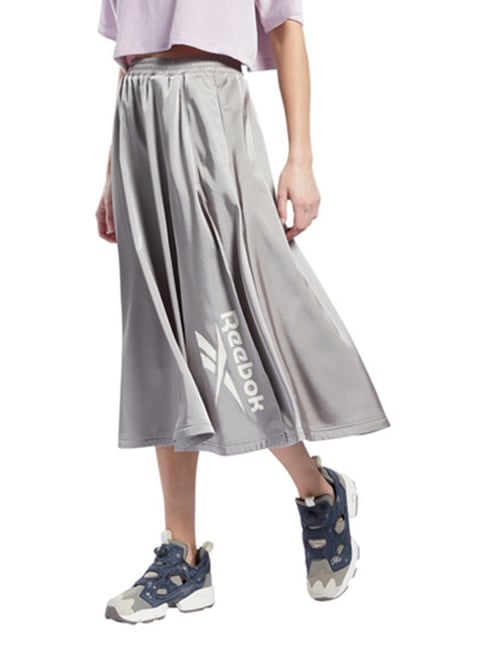 Reebok Grey Printed A-Line Skirt-picture-48