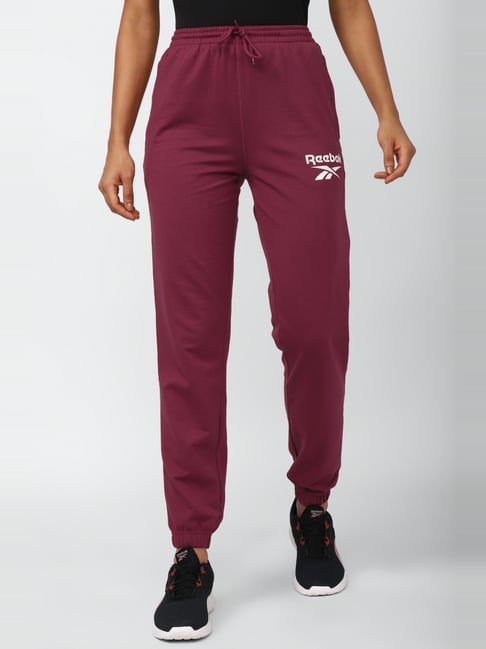 Reebok Maroon Mid Rise Sports Track Pants-picture-16
