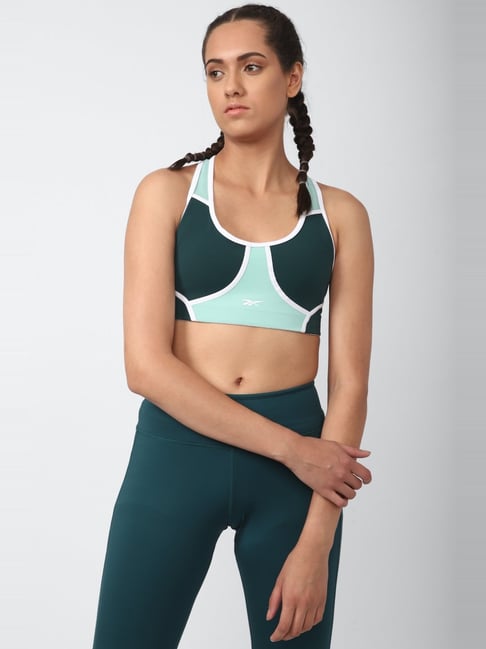 Buy Reebok Cobalt Blue Printed Sports Bra for Women Online @ Tata CLiQ