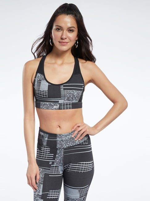 Buy Reebok Cobalt Blue Printed Sports Bra for Women Online @ Tata CLiQ