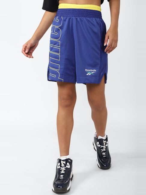 Reebok Blue Printed Sports Shorts