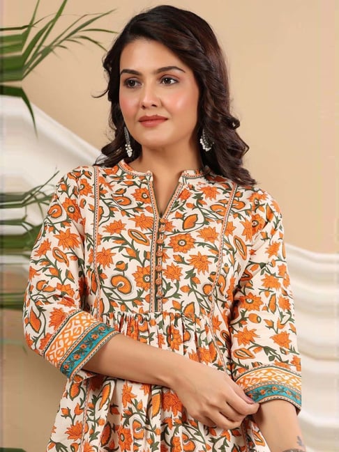 Orange short kurti best sale