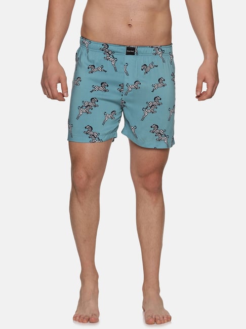 Don Vino Light Blue Regular Fit Printed Boxers