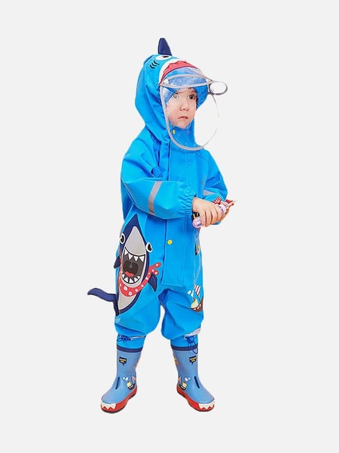 Buy Little Surprise Box Kids Blue Printed Raincoat for Boys