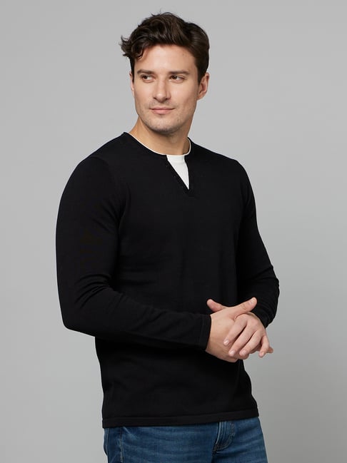 Henley neck sweater hotsell