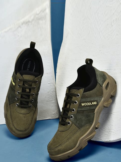 Woodland Men's Olive Casual Sneakers