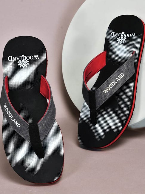 Woodland Men's Black Flip Flops-picture-33