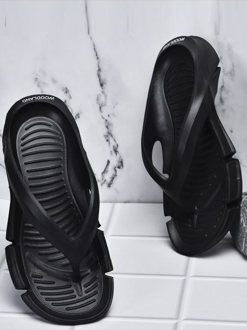 Woodland Men's Black Flip Flops-picture-30