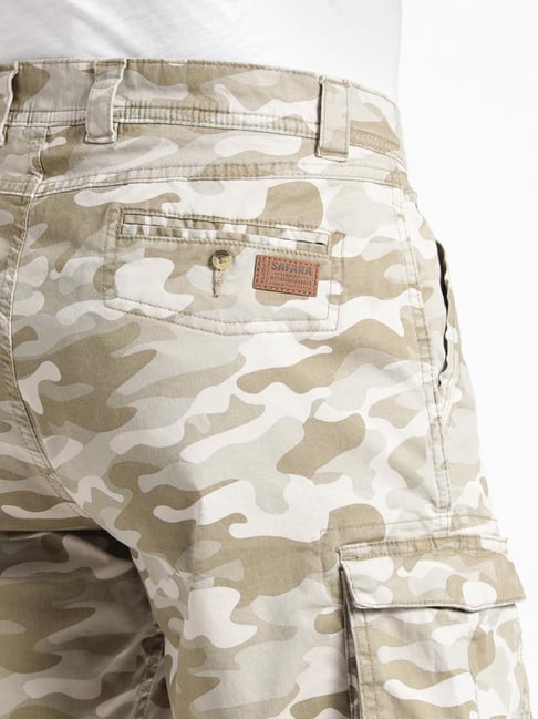 Buy Wildcraft Beige Cotton Regular Fit Camouflage Shorts for Mens
