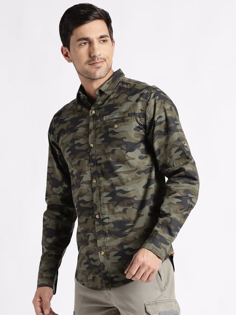 CVTVLIST / crew camo shirt/FREE/レーヨン/BLK/総柄/2101080202// Buy Wildcraft Olive Cotton Regular Fit Camouflage Shirts for Mens