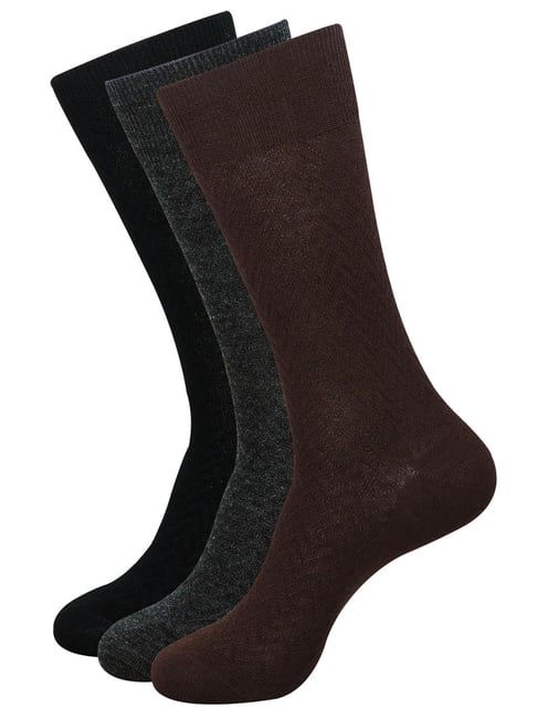 BALENZIA Multicolor Crew/Calf Length Socks - Pack of 3