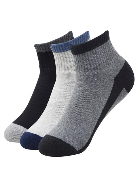 BALENZIA Cushioned Multicolor High Ankle Sports/Gym Socks - Pack of 3