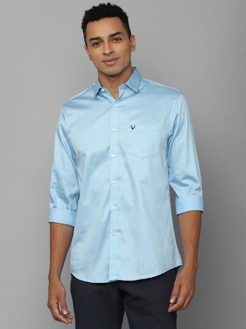 Blue Best Cheap Mens Shirts Buy Allen Solly Light Blue Cotton Slim