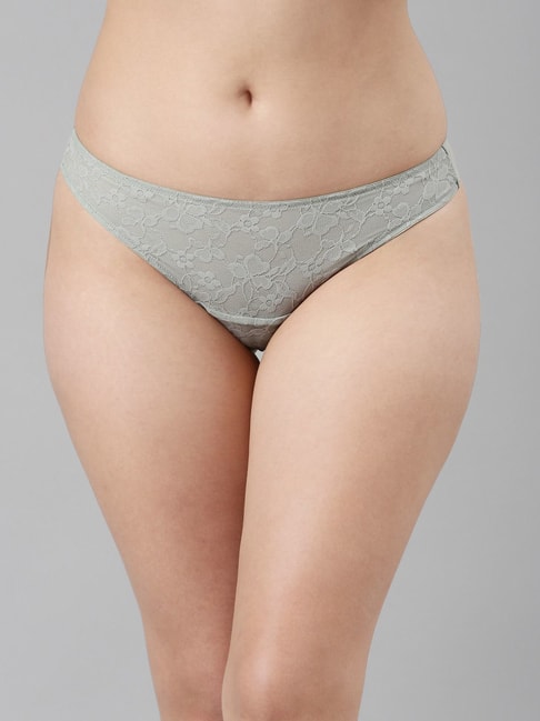 Buy Enamor Grey Lace Work Thong Panty for Women Online @ Tata CLiQ