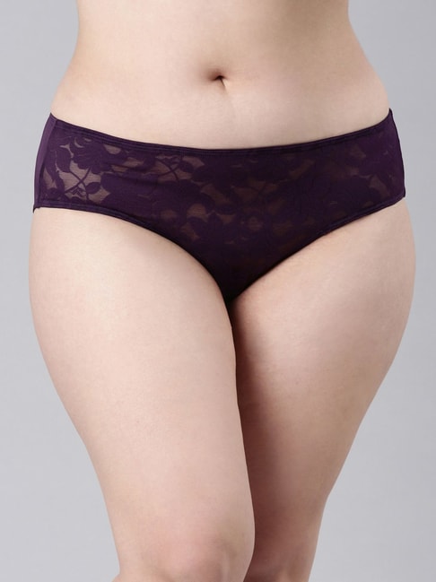 Enamor Lace Hipster Panty with Ultra Low Waist - Cosmic Sky / S
