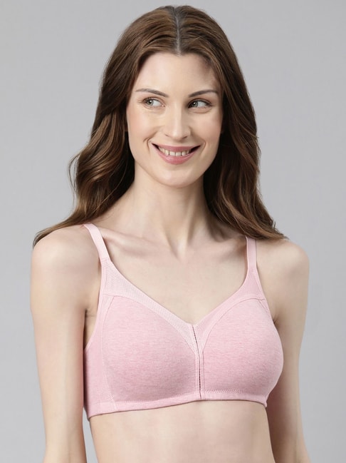 Enamor A112 Smooth Lift Classic Bra - Stretch Cotton Non-Padded Wirefree  Full Coverage - Black