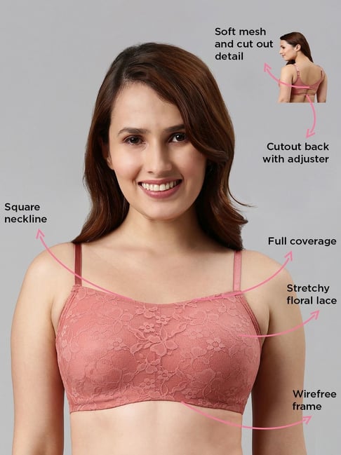 Buy online Willmore Fancy Bra Pink Net Design from lingerie for