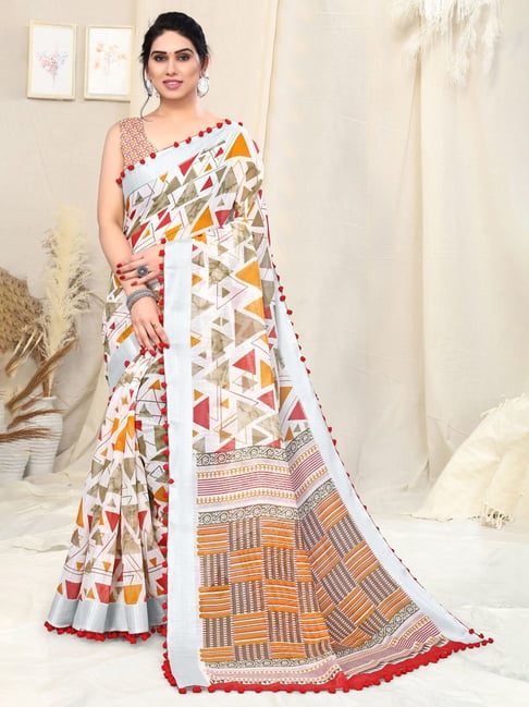 Buy StyleScope Women's Georgette Geometric Print Ready To Wear Saree With  Banglori/Art Silk Plain Unstitched Blouse Piece.(Grey,Black) at Amazon.in