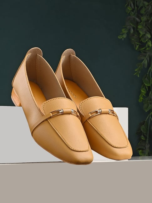 Women's yellow leather on sale loafers