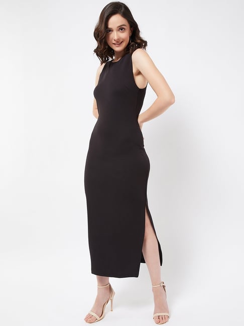COLOR CAPITAL Black Slim Fit Midi Dress