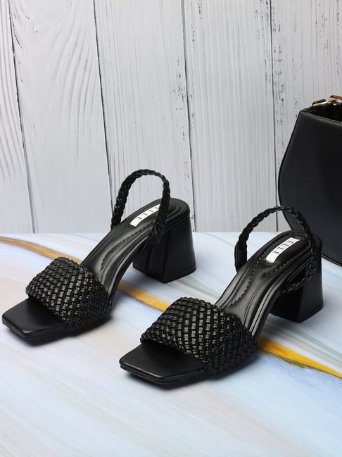 Elle Women's Black Sling Back Sandals
