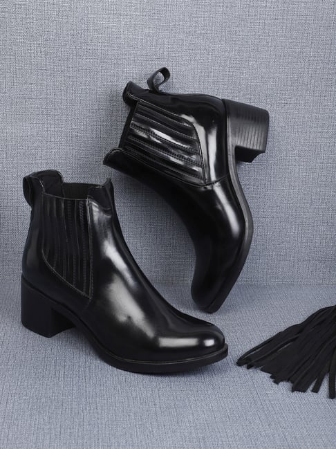 Elle Women's Black Casual Booties-picture-28
