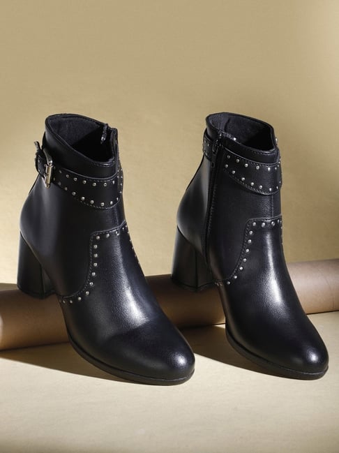 Elle Women's Black Casual Booties-picture-35