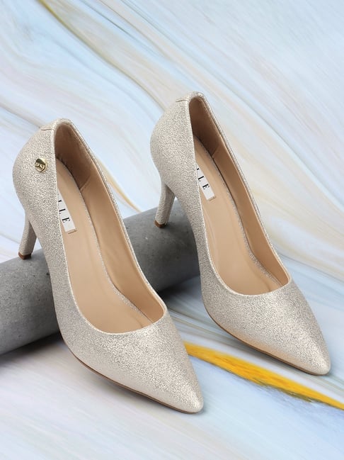 Buy Rose Gold Heeled Sandals for Women by ELLE Online | Ajio.com