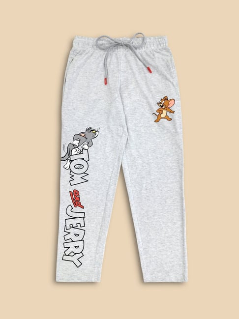 Boysville Boys Grey Melange Tom Jerry Print Pyjamas