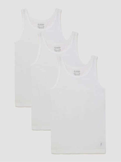 Jockey Kids White Cotton Regular Fit Vest (Pack of 3)-picture-47