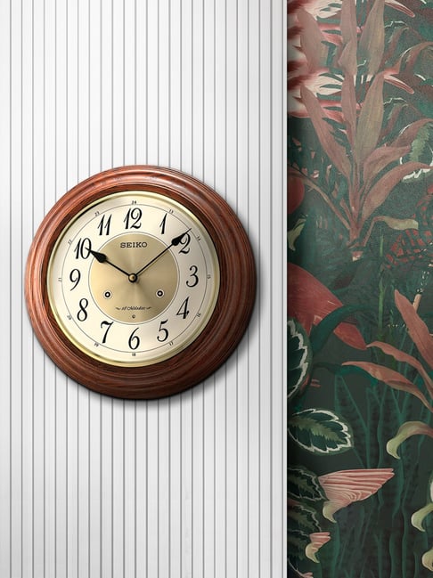 Buy SEIKO decorative multicolor wood wall clock at Best Price