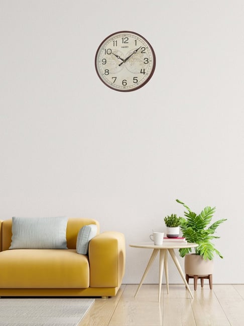 SEIKO elegant white & brown plastic wall clock-image-25