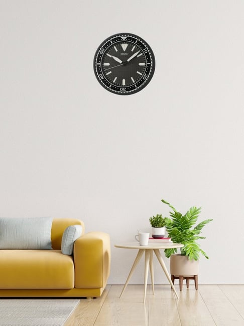 SEIKO elegant white & black plastic wall clock with sweep movement-image-9