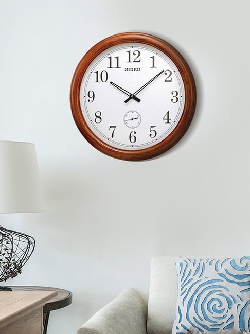 Buy SEIKO classic brown white wood wall clock at Best Price